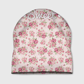 Шапка 3D с принтом Fashion sweet flower 2 в городе Новоалтайск, 100% полиэстер | универсальный размер, печать по всей поверхности изделия | flower | strowberry | summer | trend | клубника | клубничка | лето | попробуй меня | популярное | съешь меня | тренд | хит | цветочки | цветы