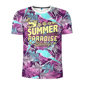 Мужская футболка 3D спортивная с принтом Summer paradise 2 в городе Новоалтайск, 100% полиэстер с улучшенными характеристиками | приталенный силуэт, круглая горловина, широкие плечи, сужается к линии бедра | beach | flower | party | summer | swag | trend | вечеринка | лето | популярное | сваг | свег | тренд | хит | цветочки | цветы