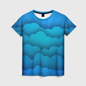 Женская футболка 3D Clouds: в городе Новоалтайск, 100% полиэфир ( синтетическое хлопкоподобное полотно) | прямой крой, круглый вырез горловины, длина до линии бедер | небо | облако | яркий