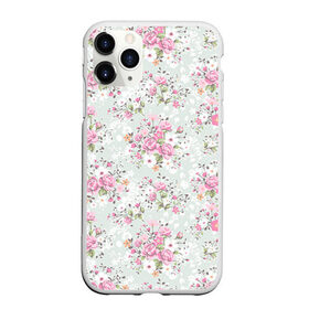 Чехол для iPhone 11 Pro Max матовый с принтом Flower pattern в городе Новоалтайск, Силикон |  | белый | паттерн | розовый | цветы