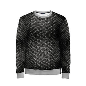 Детский свитшот 3D с принтом Черная кожа в городе Новоалтайск, 100% полиэстер | свободная посадка, прямой крой, мягкая тканевая резинка на рукавах и понизу свитшота | змея | текстура