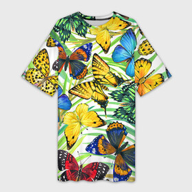 Платье-футболка 3D с принтом Бабочки 2 в городе Новоалтайск,  |  | flower | summer | swag | trend | бабочки | лето | популярное | сваг | свег | тренд | хит | цветочки | цветы