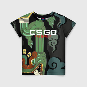 Детская футболка 3D с принтом cs:go - Fire Serpent (Огненный змей) в городе Новоалтайск, 100% гипоаллергенный полиэфир | прямой крой, круглый вырез горловины, длина до линии бедер, чуть спущенное плечо, ткань немного тянется | cs | csgo | fire | go | serpent огненный | змей | кс