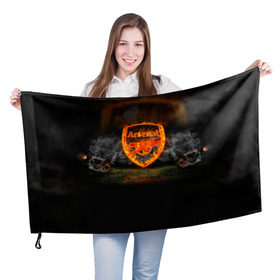 Флаг 3D с принтом Arsenal FC. Gunners в городе Новоалтайск, 100% полиэстер | плотность ткани — 95 г/м2, размер — 67 х 109 см. Принт наносится с одной стороны | футбол