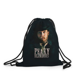 Рюкзак-мешок 3D с принтом Peaky Blinders 1 в городе Новоалтайск, 100% полиэстер | плотность ткани — 200 г/м2, размер — 35 х 45 см; лямки — толстые шнурки, застежка на шнуровке, без карманов и подкладки | peaky blinders | козырьки | козырьки сериал | острые козырьки | томас шелби