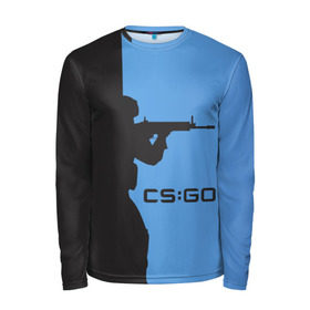 Мужской лонгслив 3D с принтом CS:GO Силуэт в городе Новоалтайск, 100% полиэстер | длинные рукава, круглый вырез горловины, полуприлегающий силуэт | cs | cs go | csgo | go | го | контр страйк | контра | кс | кс го | ксго | спецназ | террористы