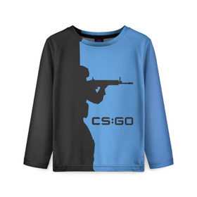 Детский лонгслив 3D с принтом CS:GO Силуэт в городе Новоалтайск, 100% полиэстер | длинные рукава, круглый вырез горловины, полуприлегающий силуэт
 | cs | cs go | csgo | go | го | контр страйк | контра | кс | кс го | ксго | спецназ | террористы