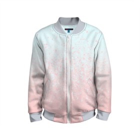 Детский бомбер 3D с принтом Pink Blue Gradient в городе Новоалтайск, 100% полиэстер | застегивается на молнию, по бокам два кармана без застежек, мягкие манжеты, по низу бомбера и на воротнике — эластичная резинка | blu | gradient | pink | голубое | градиент | розовое