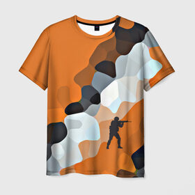 Мужская футболка 3D с принтом CS GO Asiimov camouflage в городе Новоалтайск, 100% полиэфир | прямой крой, круглый вырез горловины, длина до линии бедер | counter strike | камуфляж
