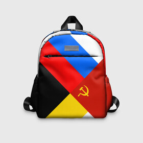 Детский рюкзак 3D с принтом Вечная Россия в городе Новоалтайск, 100% полиэстер | лямки с регулируемой длиной, сверху петелька, чтобы рюкзак можно было повесить на вешалку. Основное отделение закрывается на молнию, как и внешний карман. Внутри дополнительный карман. По бокам два дополнительных кармашка | патриот | россия | русь | триколор | флаг | я русский