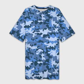 Платье-футболка 3D с принтом Камуфляж в городе Новоалтайск,  |  | camo | авиация | ввс | камо | самолёты | синий