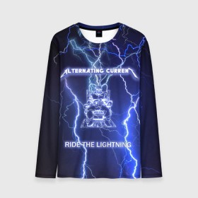 Мужской лонгслив 3D с принтом Metallica - Ride the Lightning в городе Новоалтайск, 100% полиэстер | длинные рукава, круглый вырез горловины, полуприлегающий силуэт | album | metal | metallica | ride the lightning | rock | альбом | метал | металлика | молния | рок