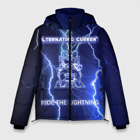 Мужская зимняя куртка 3D с принтом Metallica - Ride the Lightning в городе Новоалтайск, верх — 100% полиэстер; подкладка — 100% полиэстер; утеплитель — 100% полиэстер | длина ниже бедра, свободный силуэт Оверсайз. Есть воротник-стойка, отстегивающийся капюшон и ветрозащитная планка. 

Боковые карманы с листочкой на кнопках и внутренний карман на молнии. | Тематика изображения на принте: album | metal | metallica | ride the lightning | rock | альбом | метал | металлика | молния | рок
