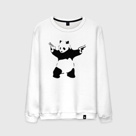 Мужской свитшот хлопок с принтом Panda & Guns в городе Новоалтайск, 100% хлопок |  | panda | крутой | оружие | панда | пистолет | револьвер | рисунок