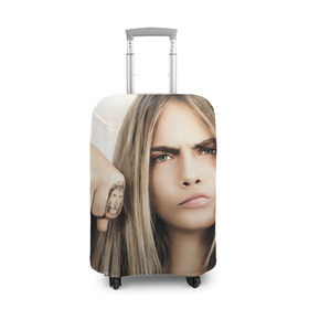 Чехол для чемодана 3D с принтом Cara Delevingne в городе Новоалтайск, 86% полиэфир, 14% спандекс | двустороннее нанесение принта, прорези для ручек и колес | Тематика изображения на принте: actress | angry | body art | british top model | cara delevingne | emotion | актриса | боди арт | британская топ модель | делевинь | кара | сердитая | эмоция