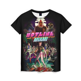 Женская футболка 3D с принтом Hotline Miami 17 в городе Новоалтайск, 100% полиэфир ( синтетическое хлопкоподобное полотно) | прямой крой, круглый вырез горловины, длина до линии бедер | game | hotline miami | hotlinemiami | игры | майями | хотлайн | хотланй майами