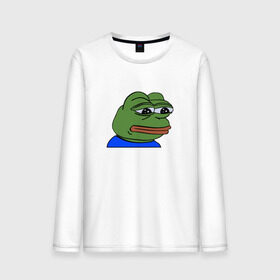 Мужской лонгслив хлопок с принтом sad frog в городе Новоалтайск, 100% хлопок |  | pepe | грустная | мемы | пепе