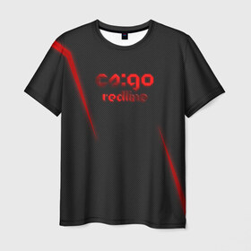 Мужская футболка 3D с принтом cs:go - Red Line (Красная линия) в городе Новоалтайск, 100% полиэфир | прямой крой, круглый вырез горловины, длина до линии бедер | cs | csgo | go | кс | линия | цвет
