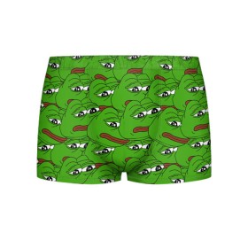 Мужские трусы 3D с принтом Sad frogs в городе Новоалтайск, 50% хлопок, 50% полиэстер | классическая посадка, на поясе мягкая тканевая резинка | frog | грустная | жаба | мем | мемы
