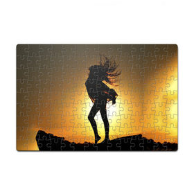 Пазл магнитный 126 элементов Девушка на закате: в городе Новоалтайск, полимерный материал с магнитным слоем | 126 деталей, размер изделия —  180*270 мм | девушка | закат | солнце