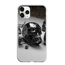 Чехол для iPhone 11 Pro матовый с принтом Черепа терминатор в городе Новоалтайск, Силикон |  | металл | фото