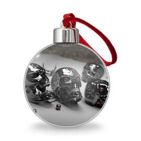 Ёлочный шар с принтом Черепа терминатор в городе Новоалтайск, Пластик | Диаметр: 77 мм | металл | фото