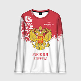 Мужской лонгслив 3D с принтом Euro 2016 (Russia) в городе Новоалтайск, 100% полиэстер | длинные рукава, круглый вырез горловины, полуприлегающий силуэт | Тематика изображения на принте: евро 2016