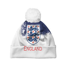 Шапка 3D c помпоном с принтом Euro 2016 (England) в городе Новоалтайск, 100% полиэстер | универсальный размер, печать по всей поверхности изделия | Тематика изображения на принте: евро 2016