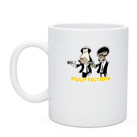 Кружка с принтом Pulp Fiction в городе Новоалтайск, керамика | объем — 330 мл, диаметр — 80 мм. Принт наносится на бока кружки, можно сделать два разных изображения | pulp fiction | кино | о.м.с.к. | тарантино