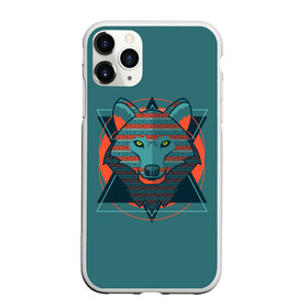 Чехол для iPhone 11 Pro Max матовый с принтом Волк в городе Новоалтайск, Силикон |  | Тематика изображения на принте: арт | волк | глаза | искусство | красный | синий | стилизация | треугольники | цвет