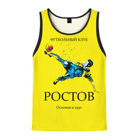 Мужская майка 3D с принтом ФК Ростов в городе Новоалтайск, 100% полиэстер | круглая горловина, приталенный силуэт, длина до линии бедра. Пройма и горловина окантованы тонкой бейкой | Тематика изображения на принте: ростов