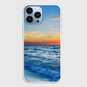 Чехол для iPhone 13 Pro Max с принтом Море на закате в городе Новоалтайск,  |  | Тематика изображения на принте: волны | закат | море | небо | облака | пейзаж | пляж