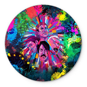 Коврик круглый с принтом Red Hot Chili Peppers 1 в городе Новоалтайск, резина и полиэстер | круглая форма, изображение наносится на всю лицевую часть | red hot chili peppers | rhcp | перцы | ред хот чили пепперс | рхчп | рэд
