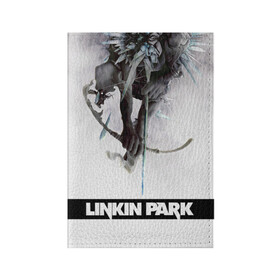 Обложка для паспорта матовая кожа с принтом Linkin Park в городе Новоалтайск, натуральная матовая кожа | размер 19,3 х 13,7 см; прозрачные пластиковые крепления | linkin park