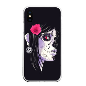 Чехол для iPhone XS Max матовый с принтом День мертвецов в городе Новоалтайск, Силикон | Область печати: задняя сторона чехла, без боковых панелей | mexi | день мертвых | мексика | мексиканский череп | мертвецов | орнамент | праздник | узоры | цветы