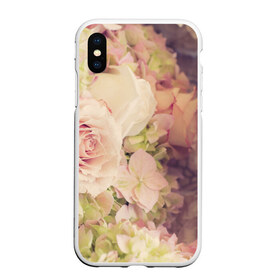 Чехол для iPhone XS Max матовый с принтом Винтажные розы в городе Новоалтайск, Силикон | Область печати: задняя сторона чехла, без боковых панелей | Тематика изображения на принте: vintage | винтаж | зелень | лето | пионы | розы | узоры | цветы