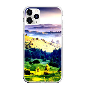 Чехол для iPhone 11 Pro матовый с принтом Альпы в городе Новоалтайск, Силикон |  | Тематика изображения на принте: горы | зелень | лето | природа | солнце | туман
