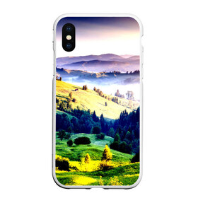 Чехол для iPhone XS Max матовый с принтом Альпы в городе Новоалтайск, Силикон | Область печати: задняя сторона чехла, без боковых панелей | Тематика изображения на принте: горы | зелень | лето | природа | солнце | туман