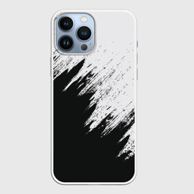 Чехол для iPhone 13 Pro Max с принтом Краска и ничего лишнего в городе Новоалтайск,  |  | Тематика изображения на принте: белый | дизайн | капли | краска | монохромный | разводы | черный
