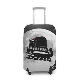 Чехол для чемодана 3D с принтом Totoro в городе Новоалтайск, 86% полиэфир, 14% спандекс | двустороннее нанесение принта, прорези для ручек и колес | котобус | рождество