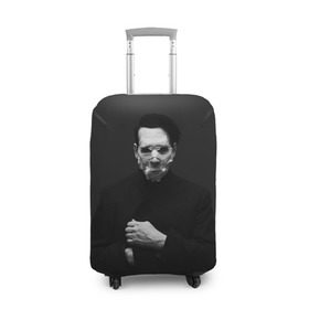 Чехол для чемодана 3D с принтом Marilyn Manson в городе Новоалтайск, 86% полиэфир, 14% спандекс | двустороннее нанесение принта, прорези для ручек и колес | звезда | знаменитость | музыка | мэрилин мэнсон | певец | рокер