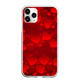 Чехол для iPhone 11 Pro матовый с принтом Красные сердца в городе Новоалтайск, Силикон |  | heart | red | любовь | орнамент | сердце | узор