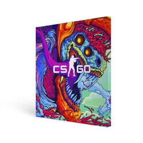 Холст квадратный с принтом CS GO в городе Новоалтайск, 100% ПВХ |  | computer game | cs go | hyper beast | warning | автомат | компьютерная игра | оружие