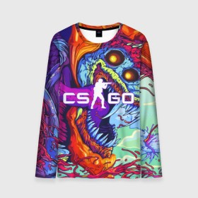 Мужской лонгслив 3D с принтом CS GO в городе Новоалтайск, 100% полиэстер | длинные рукава, круглый вырез горловины, полуприлегающий силуэт | Тематика изображения на принте: computer game | cs go | hyper beast | warning | автомат | компьютерная игра | оружие