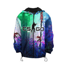 Детская куртка 3D с принтом CS GO в городе Новоалтайск, 100% полиэстер | застежка — молния, подол и капюшон оформлены резинкой с фиксаторами, по бокам — два кармана без застежек, один потайной карман на груди, плотность верхнего слоя — 90 г/м2; плотность флисового подклада — 260 г/м2 | Тематика изображения на принте: computer game | counter strike | cs go | hyper beast