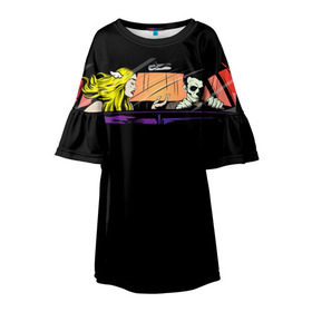 Детское платье 3D Blink 182: в городе Новоалтайск, 100% полиэстер | прямой силуэт, чуть расширенный к низу. Круглая горловина, на рукавах — воланы | bored to death | california | блинк