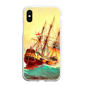 Чехол для iPhone XS Max матовый с принтом Парусник в городе Новоалтайск, Силикон | Область печати: задняя сторона чехла, без боковых панелей | волны | исторический | корабль | море | океан