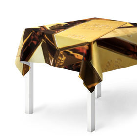Скатерть 3D с принтом GOLD 999,9 в городе Новоалтайск, 100% полиэстер (ткань не мнется и не растягивается) | Размер: 150*150 см | банк | богатство | драгоценность | золото | слитки