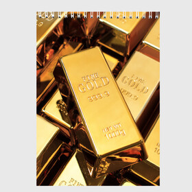 Скетчбук с принтом GOLD 999 9 в городе Новоалтайск, 100% бумага
 | 48 листов, плотность листов — 100 г/м2, плотность картонной обложки — 250 г/м2. Листы скреплены сверху удобной пружинной спиралью | банк | богатство | драгоценность | золото | слитки