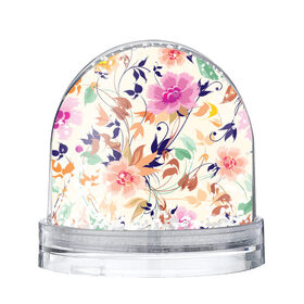 Снежный шар Цветочки: в городе Новоалтайск, Пластик | Изображение внутри шара печатается на глянцевой фотобумаге с двух сторон | лепестки | узор | цветы